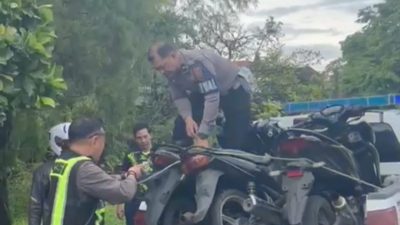 Kasat Lantas Polres Bitung Pimpin Patroli Subuh, Aksi Balap Liar Remaja Berhasil Dibubarkan